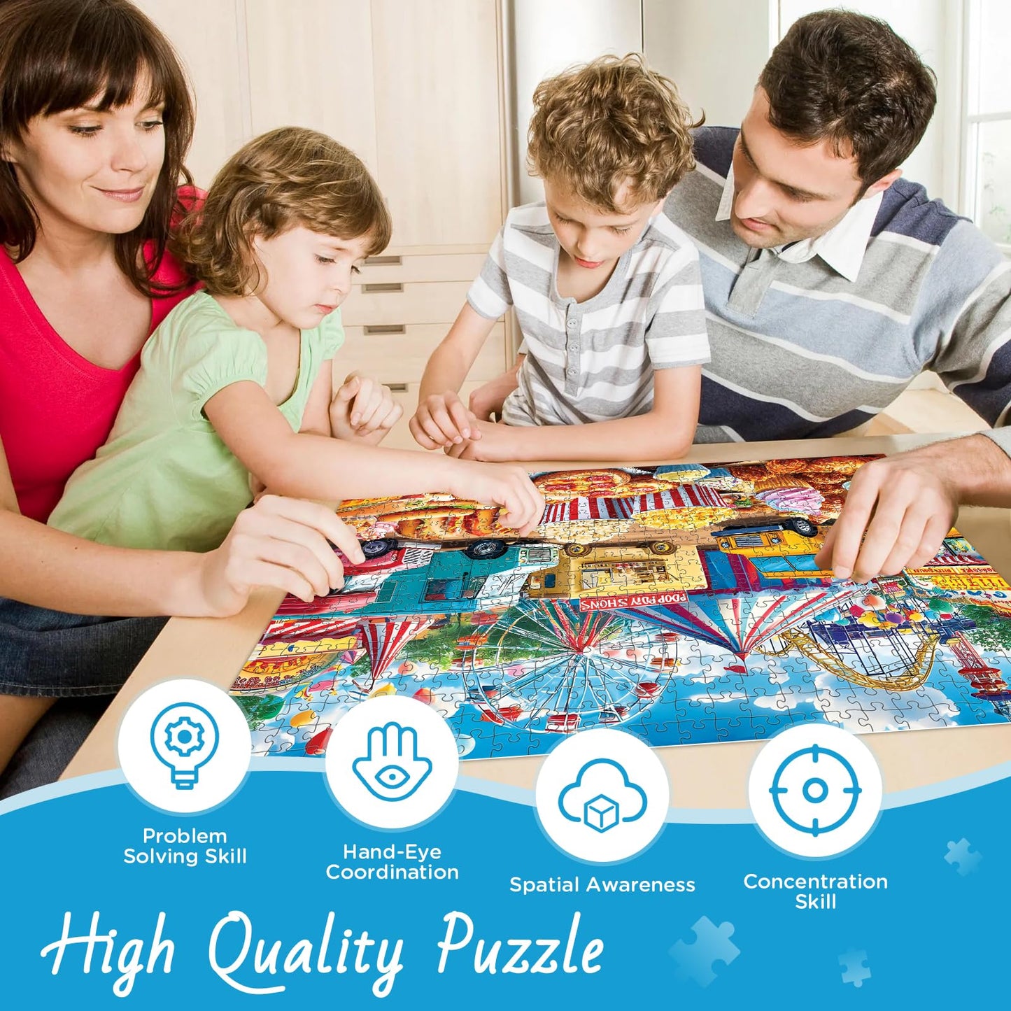 XAPAEG 500-Piece Amusement Park Puzzle – Recycled Paper Jigsaw 21 x 15 in