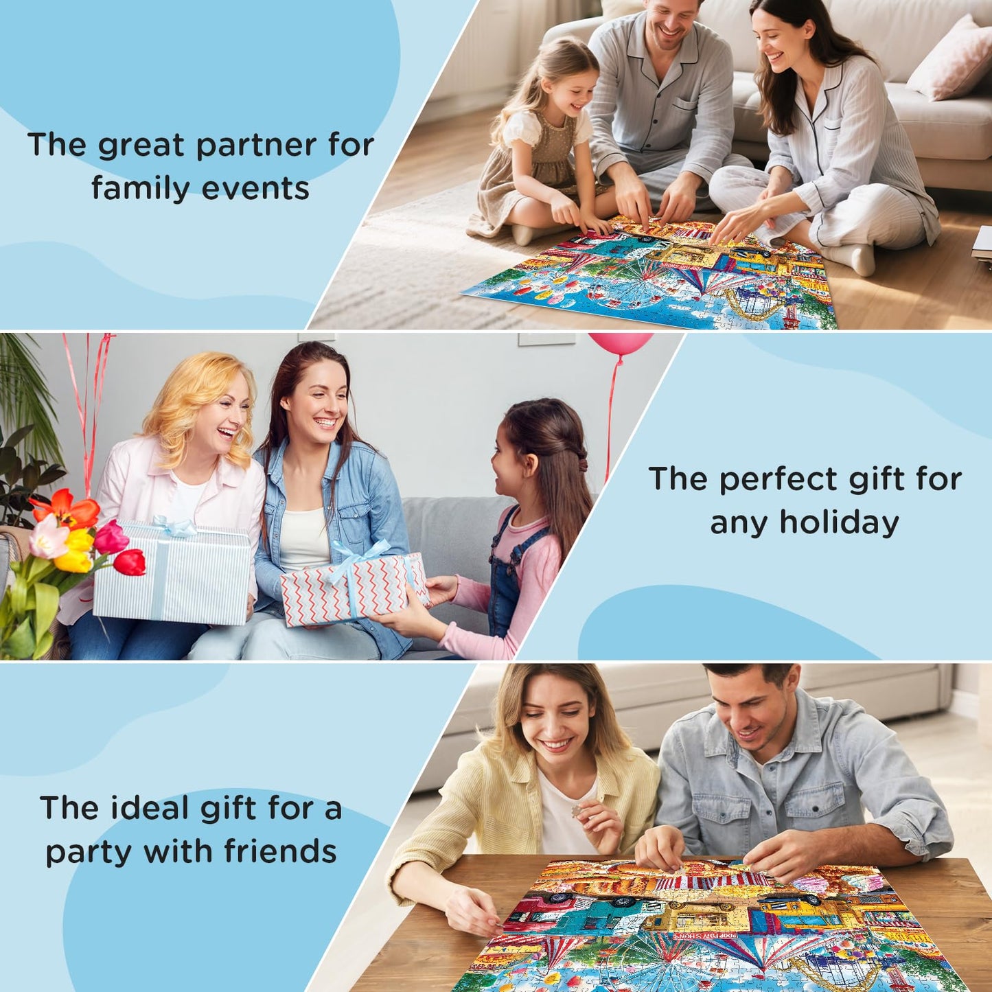 XAPAEG 500-Piece Amusement Park Puzzle – Recycled Paper Jigsaw 21 x 15 in