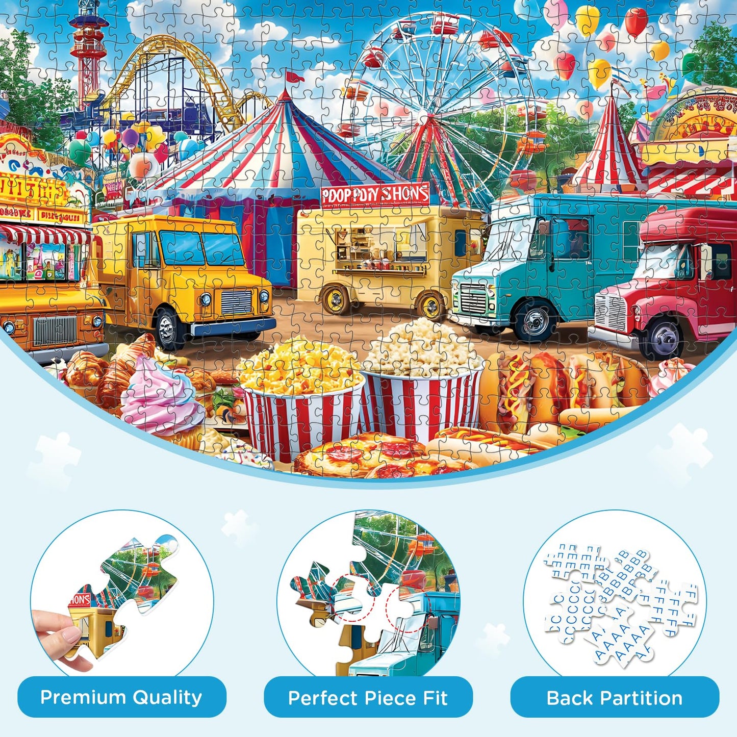 XAPAEG 500-Piece Amusement Park Puzzle – Recycled Paper Jigsaw 21 x 15 in