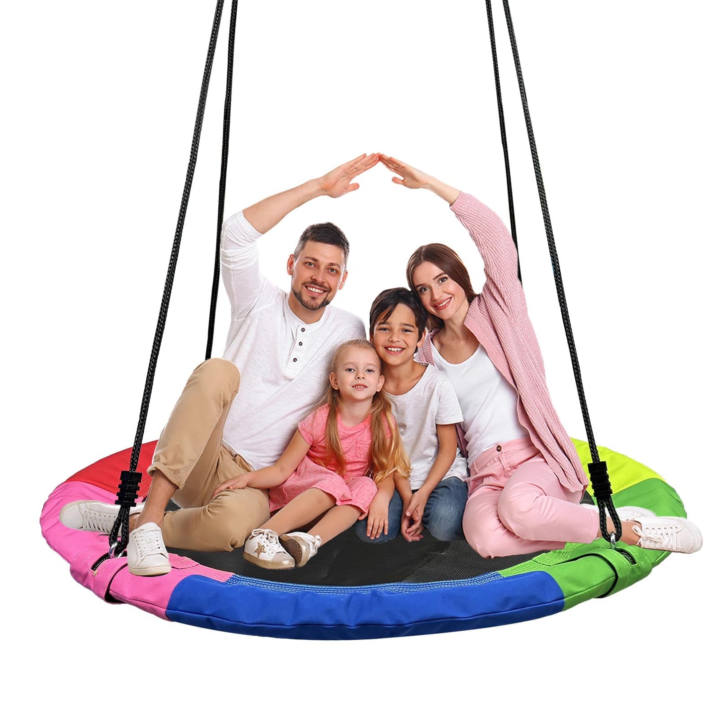 Xapigo 40-Inch Saucer Tree Swing — Adjustable Straps, 900 lbs Capacity, Indoor & Outdoor