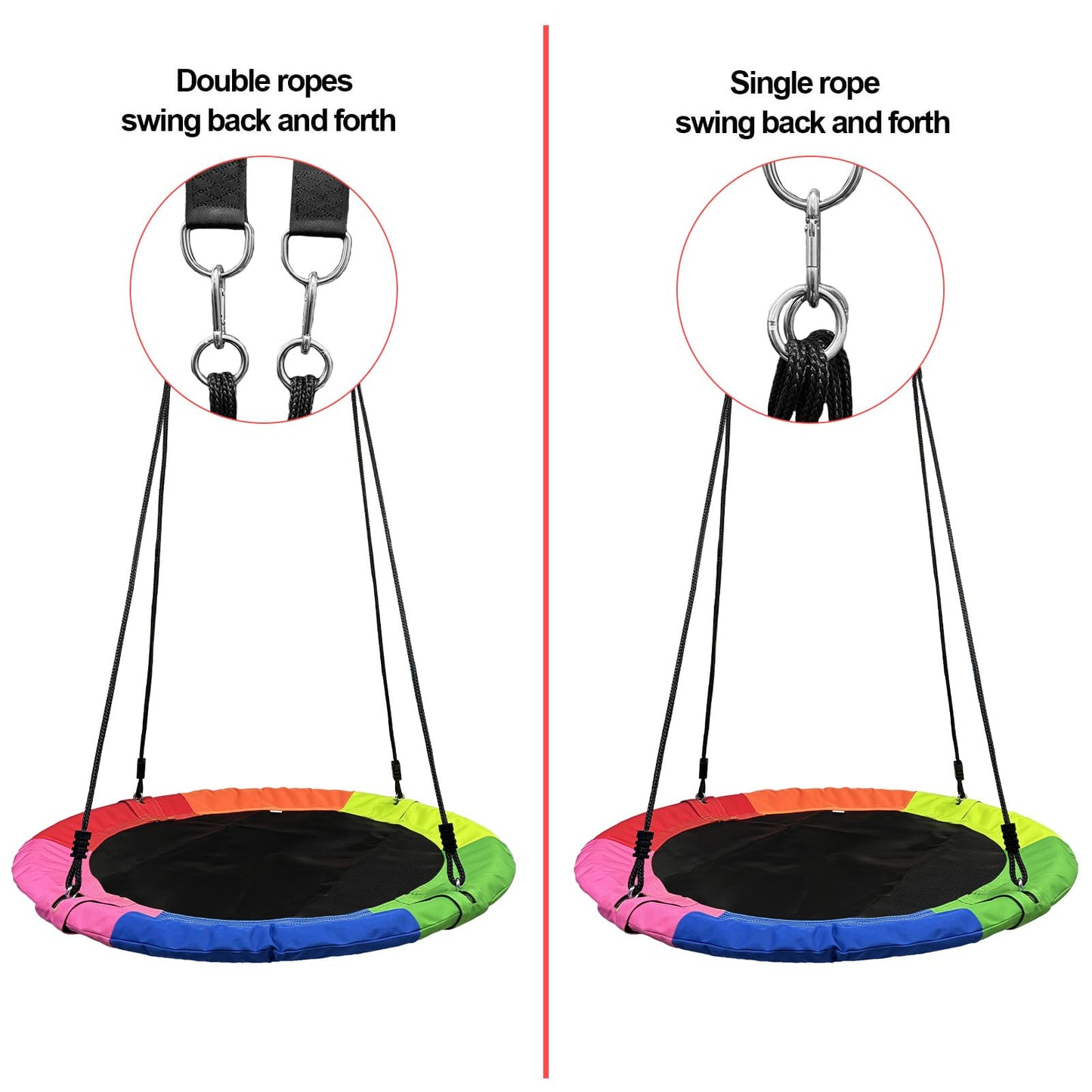 Xapigo 40-Inch Saucer Tree Swing — Adjustable Straps, 900 lbs Capacity, Indoor & Outdoor