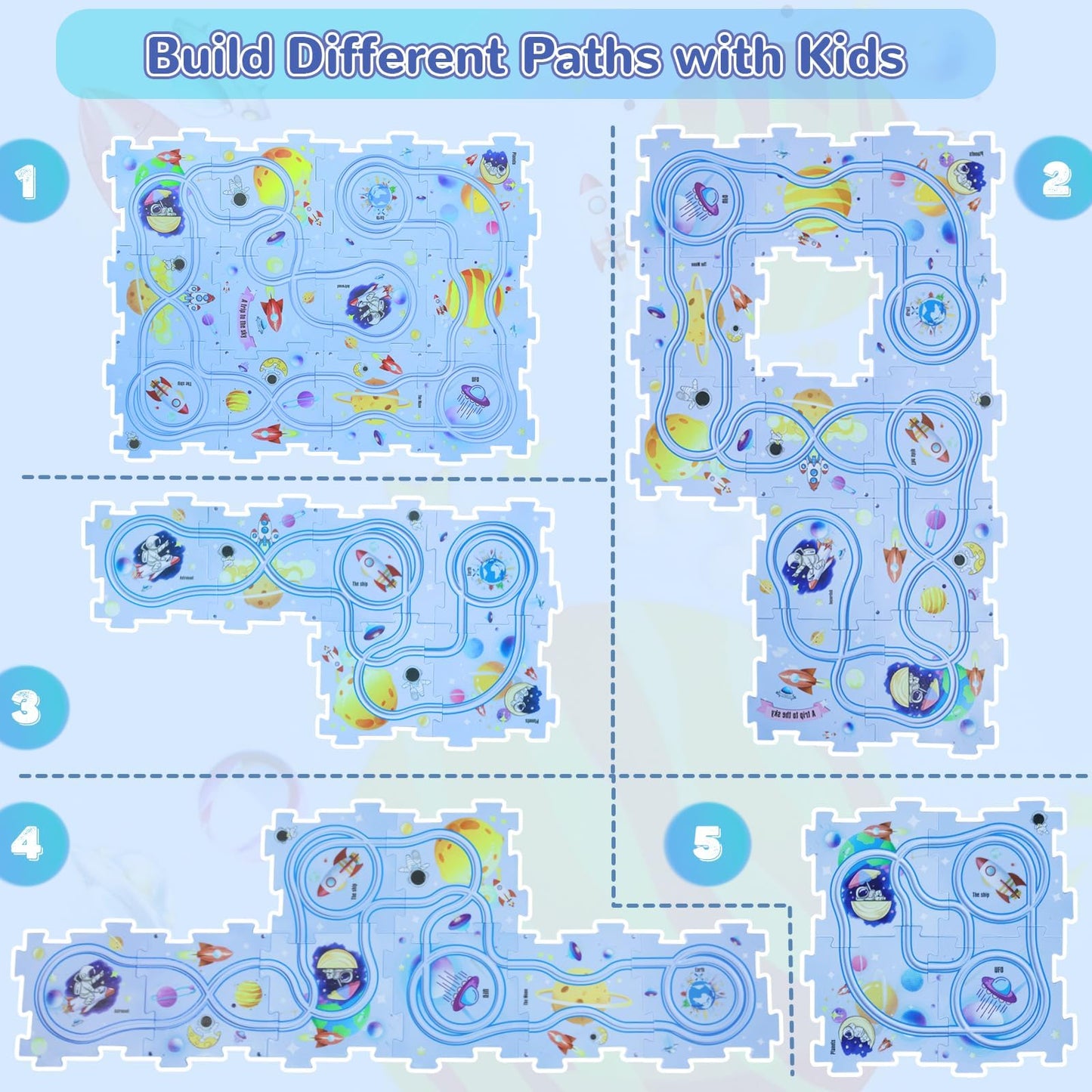 XAZASTOV Plastic Floor Puzzles for Kids – Airplane Toy Car Play Set (Ages 3–6)