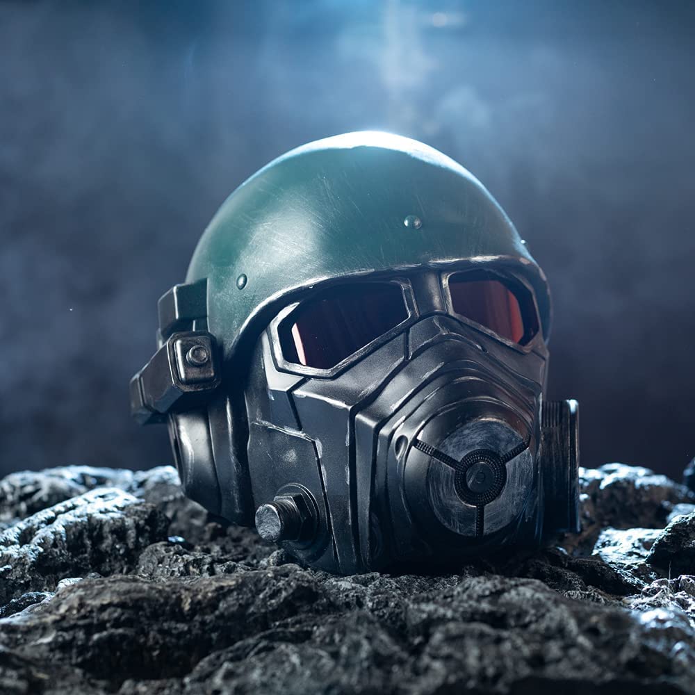 Xcoser Nexthops Veteran Ranger Riot Armor 4 Cosplay Helmet Mask | Resin Full Head with Red PVC Lenses