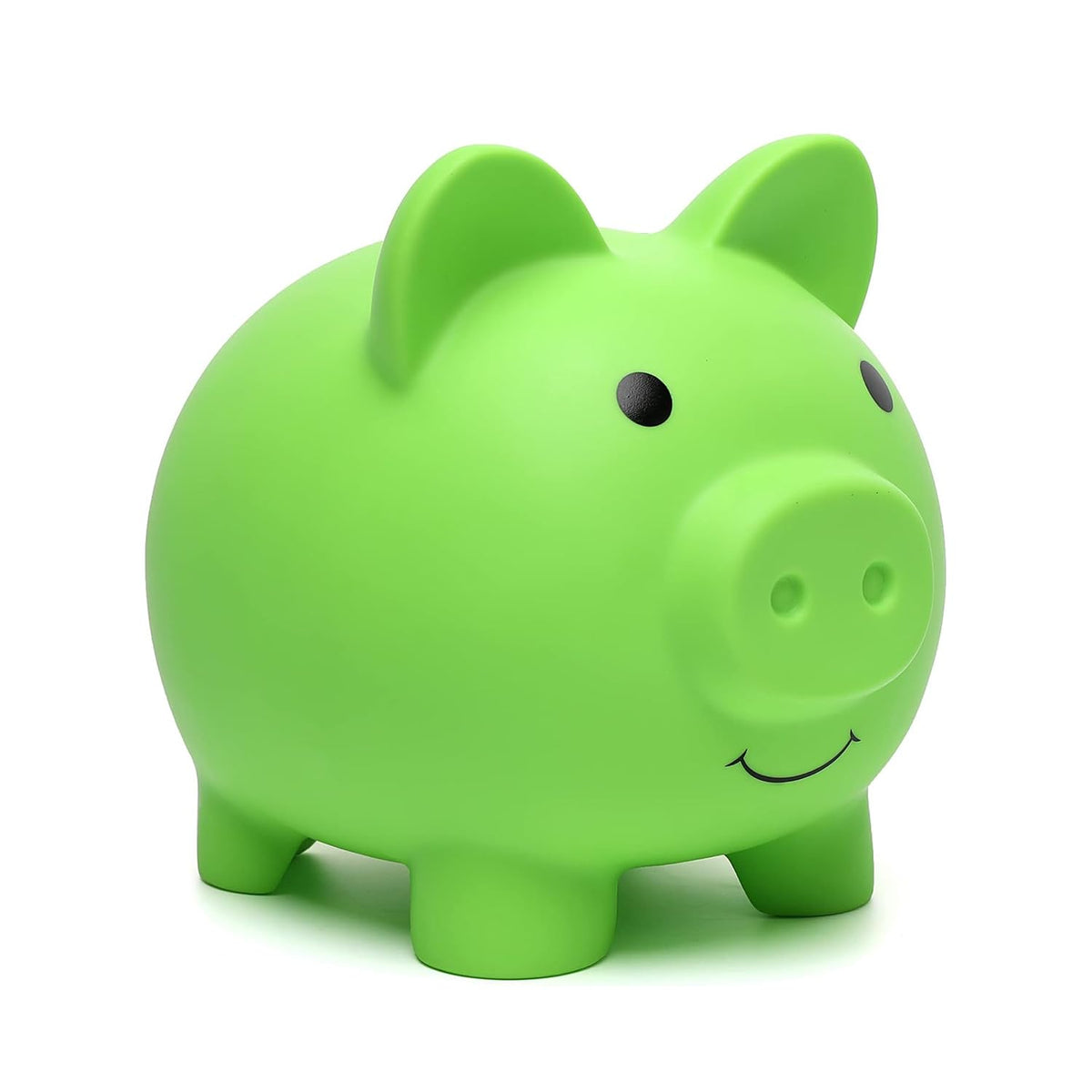 XDRELEC Piggy Bank – Green, Medium, Shatterproof Plastic Coin Bank for Kids
