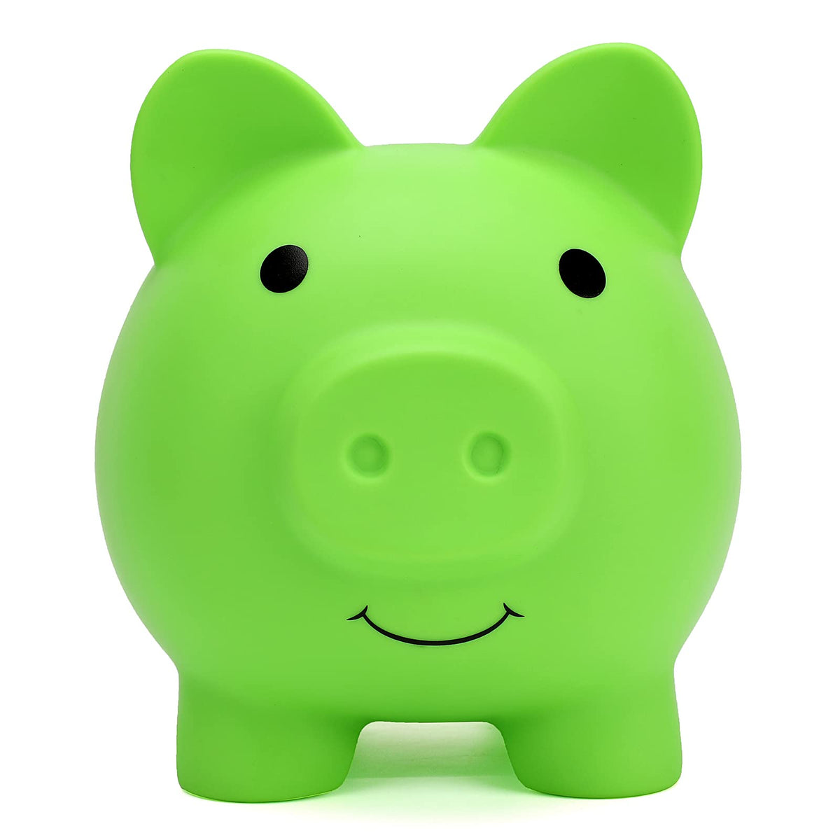 XDRELEC Piggy Bank – Green, Medium, Shatterproof Plastic Coin Bank for Kids