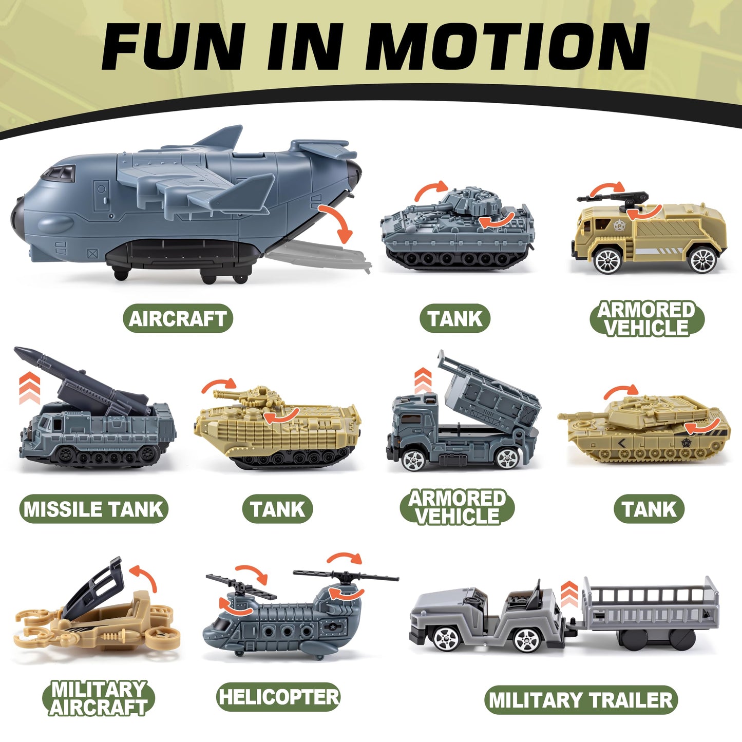 XDUOYJOY 33-in-1 Military Airplane Toy Set with Army Men – Vehicles, Tanks, Planes, Helicopters & Play Mat