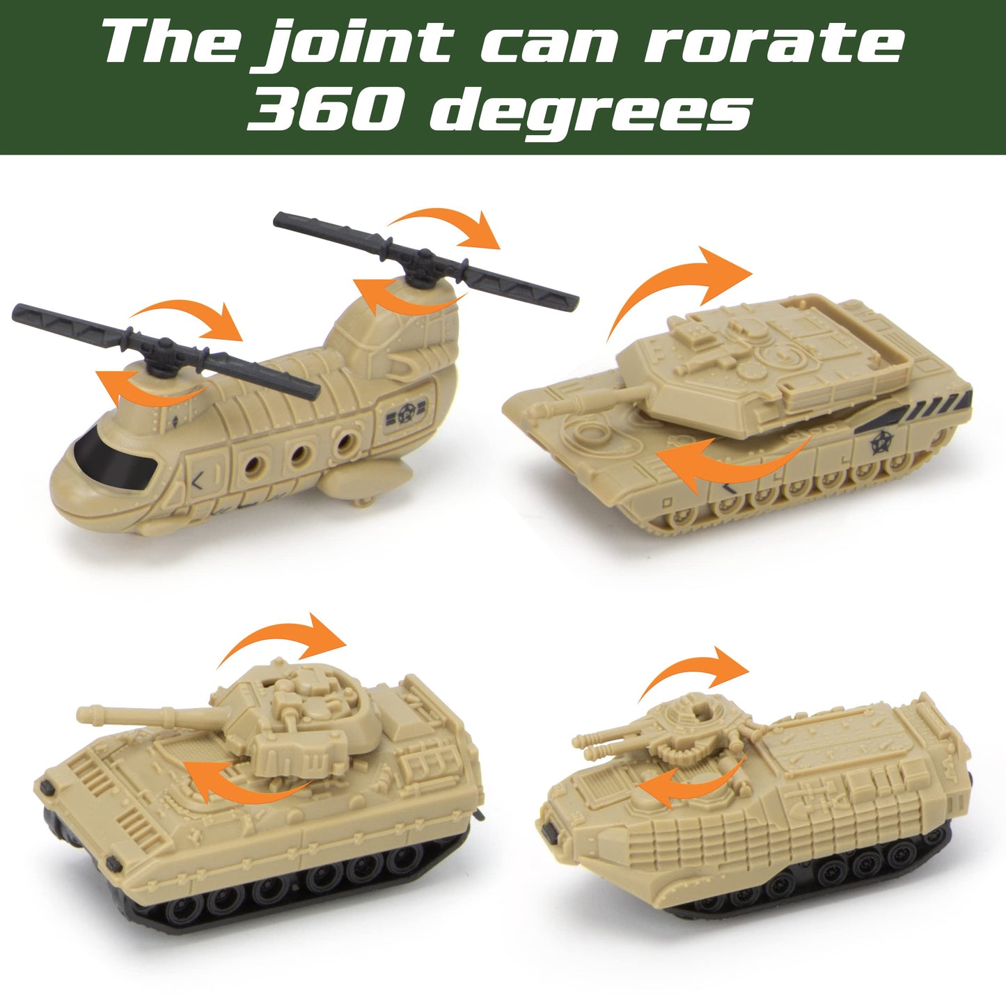 XDUOYJOY Military Base Toy Set - 13 Vehicles, Play Mat & Figures