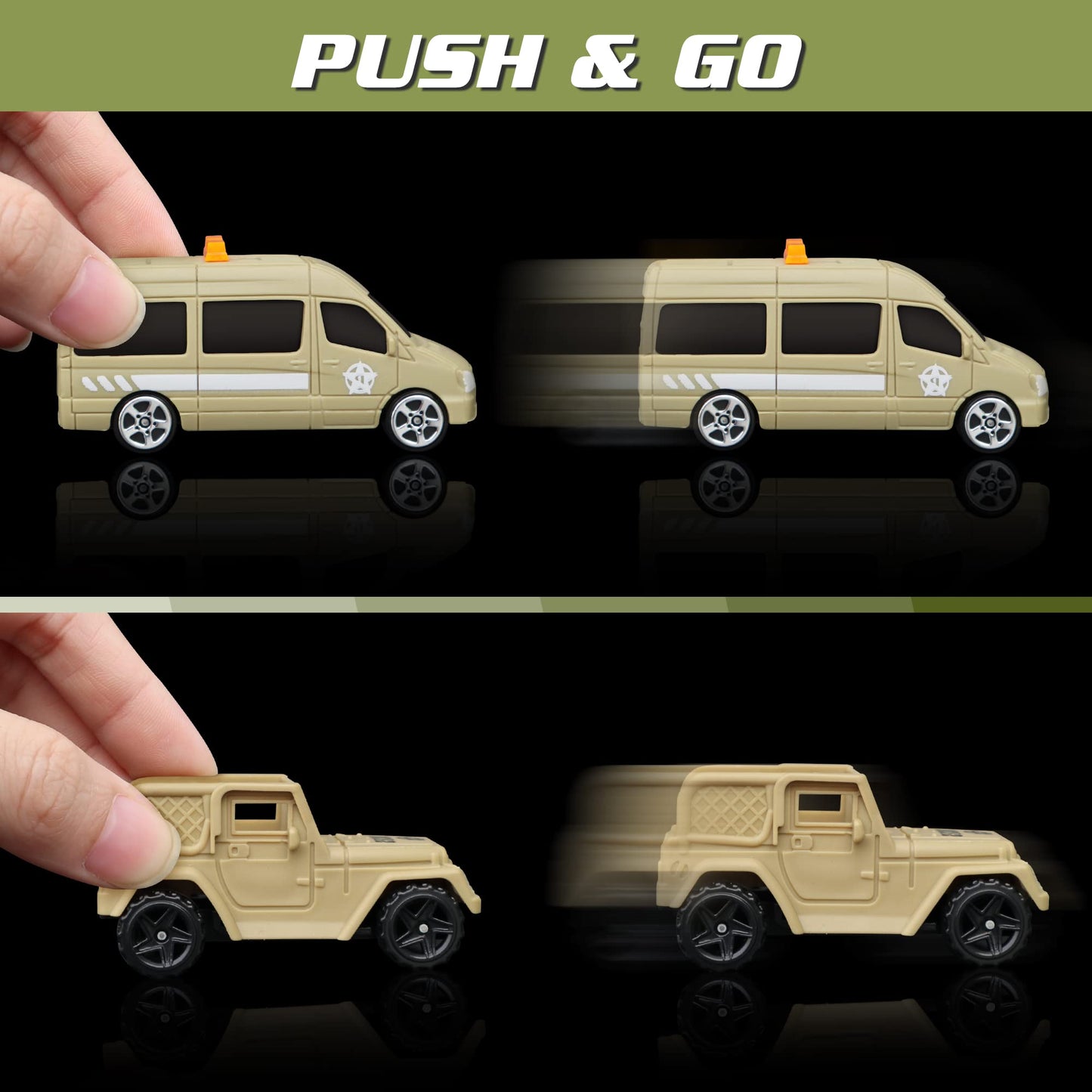 XDUOYJOY Military Tank Toy Sets – 7-Vehicle Army Playset with Easy Storage | Gift for Boys Aged 4-7