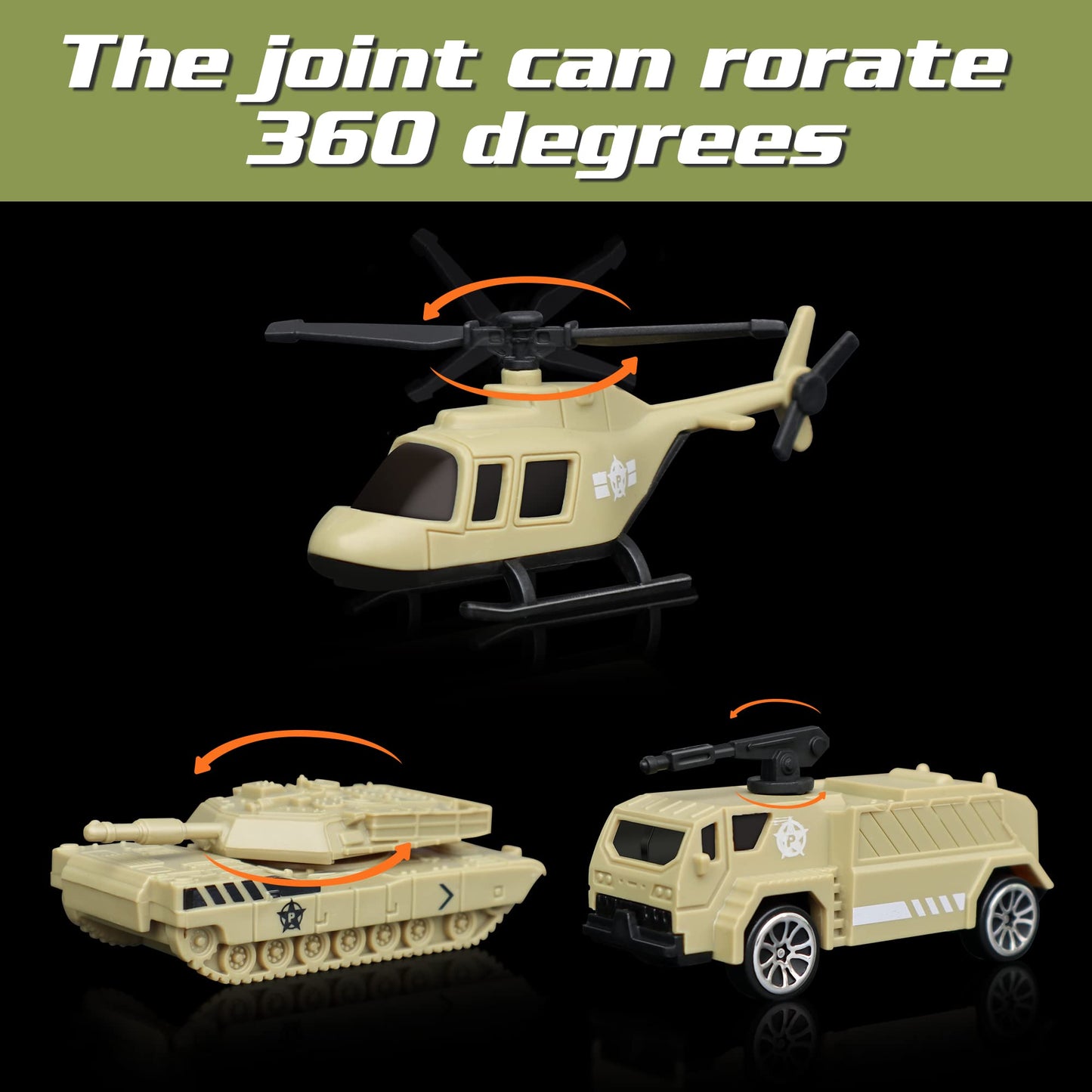 XDUOYJOY Military Tank Toy Sets – 7-Vehicle Army Playset with Easy Storage | Gift for Boys Aged 4-7