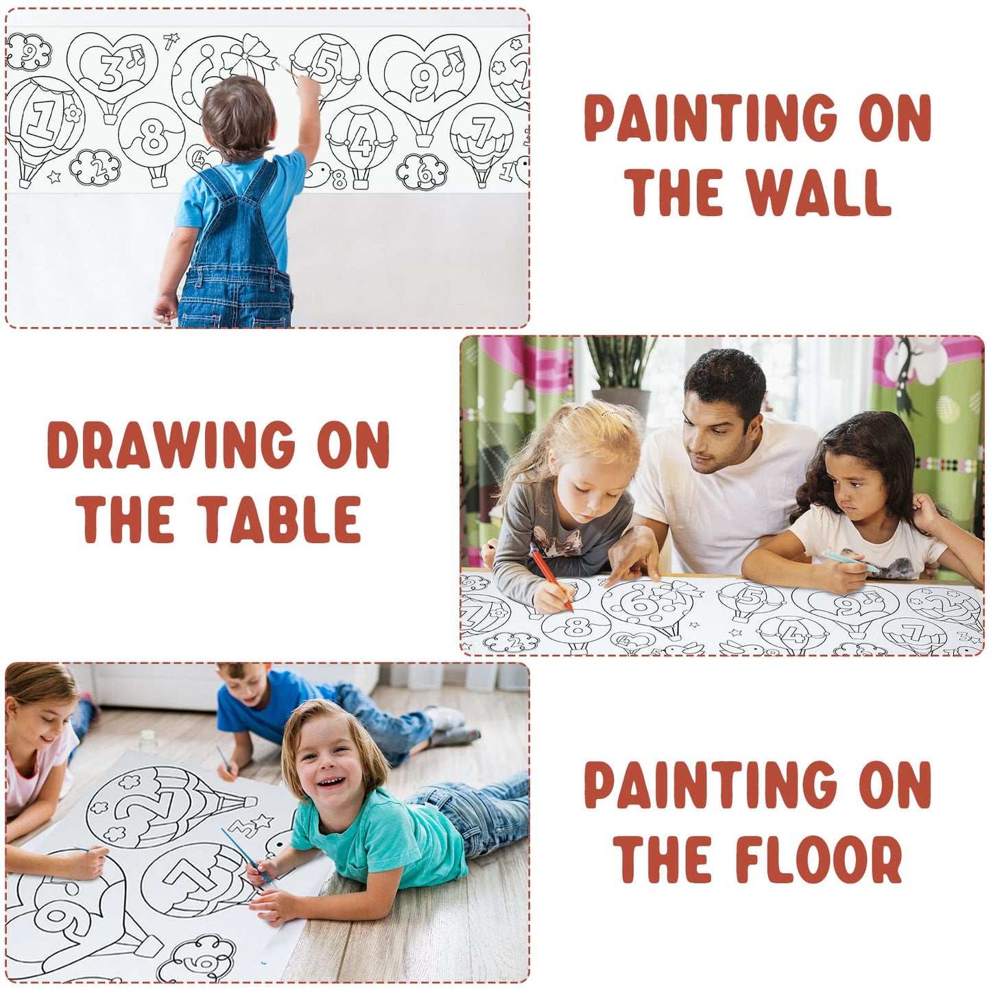 XEFINAL Children's Drawing Roll – 120×11.8 in DIY Coloring Paper for Kids
