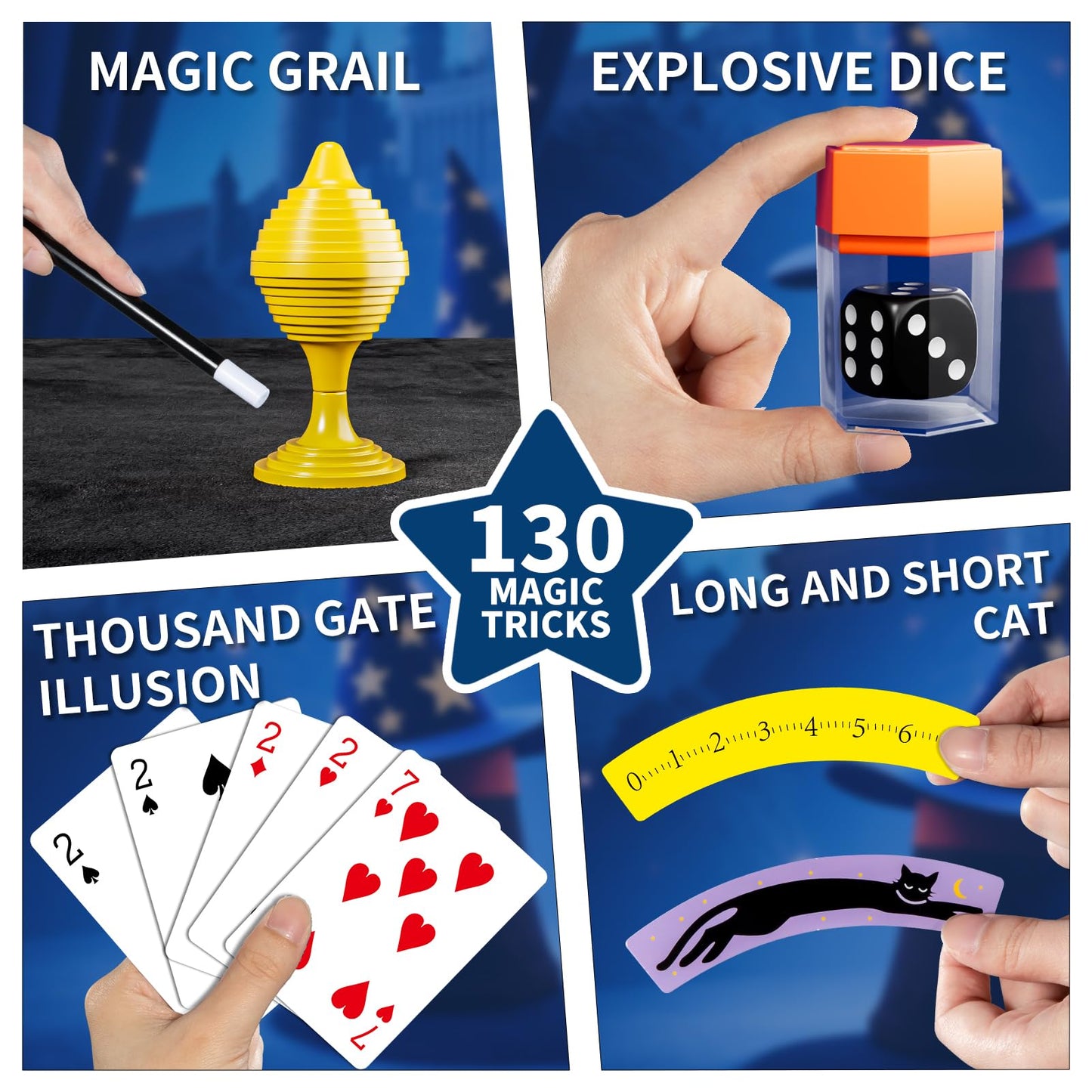 Xelabrion Magic Kit for Kids | 130 Tricks with Wand, Guide & Videos