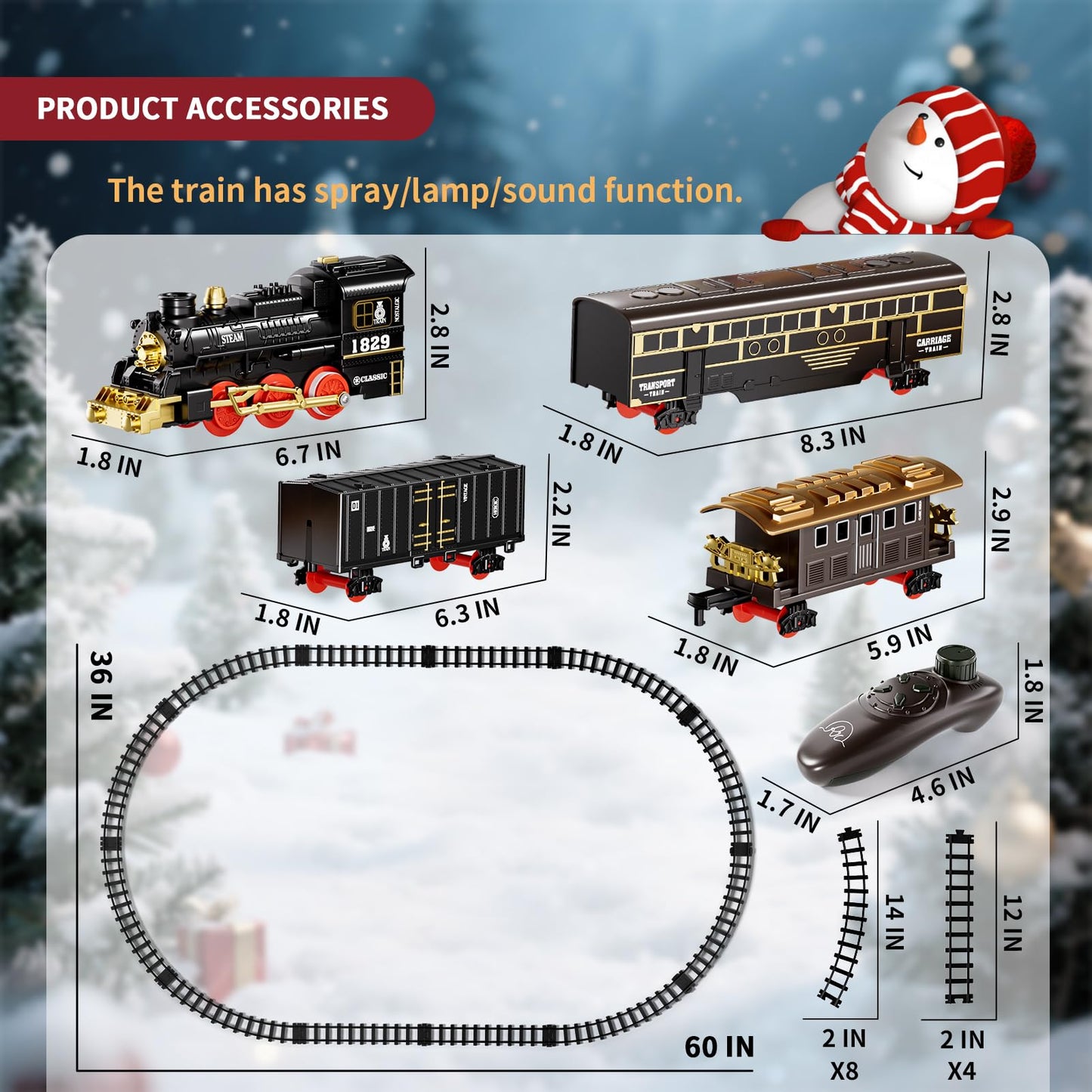 Xelabrion Train Set for Kids (Ages 3-8) — Remote-Control Train with Lights, Steam & Easy Assembly