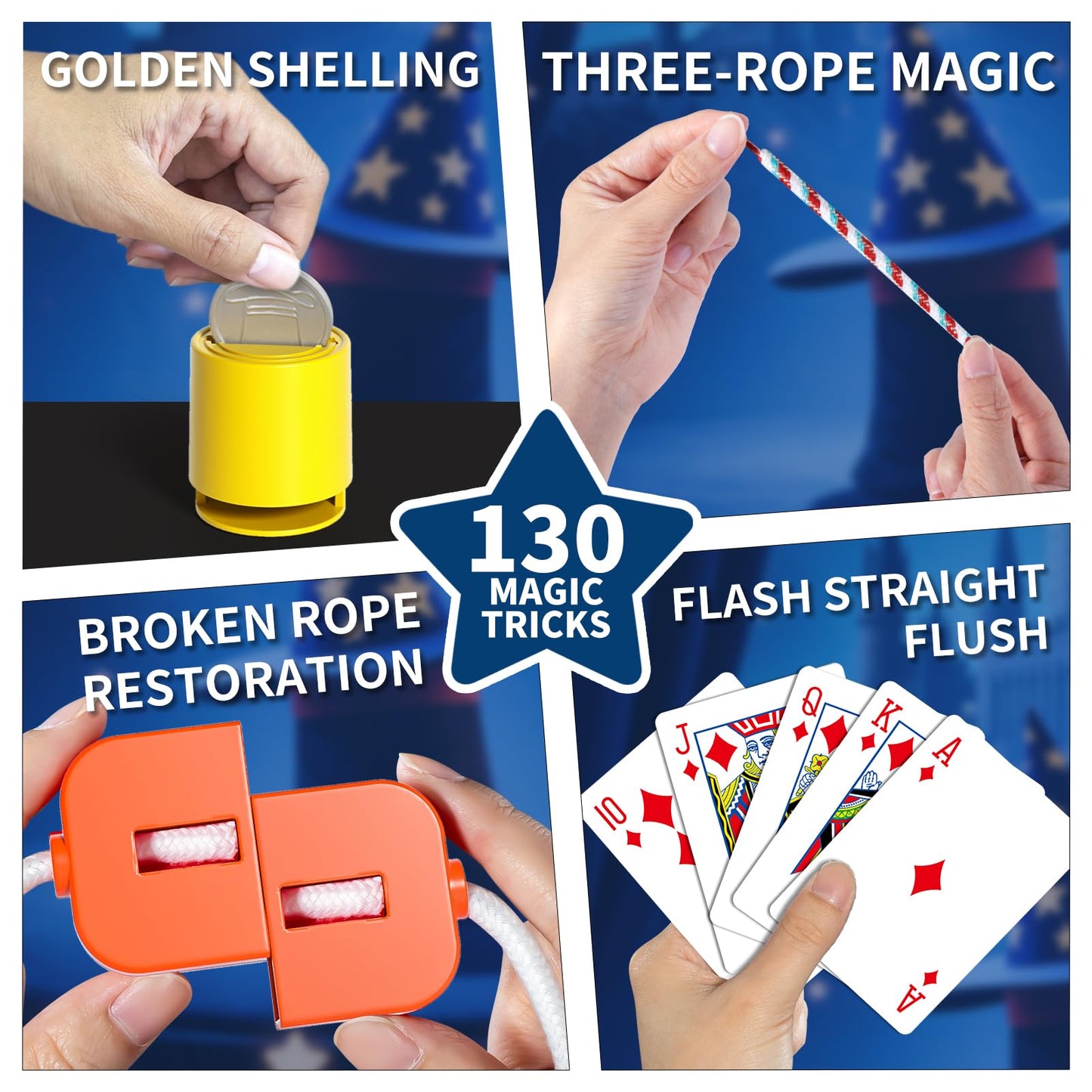Xelabrion Magic Kit for Kids | 130 Tricks with Wand, Guide & Videos