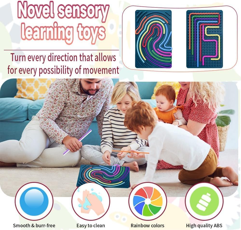 Xesakesi Dual-Sided Sensory Activity Board | Calm, Focus, and Fine Motor Skills