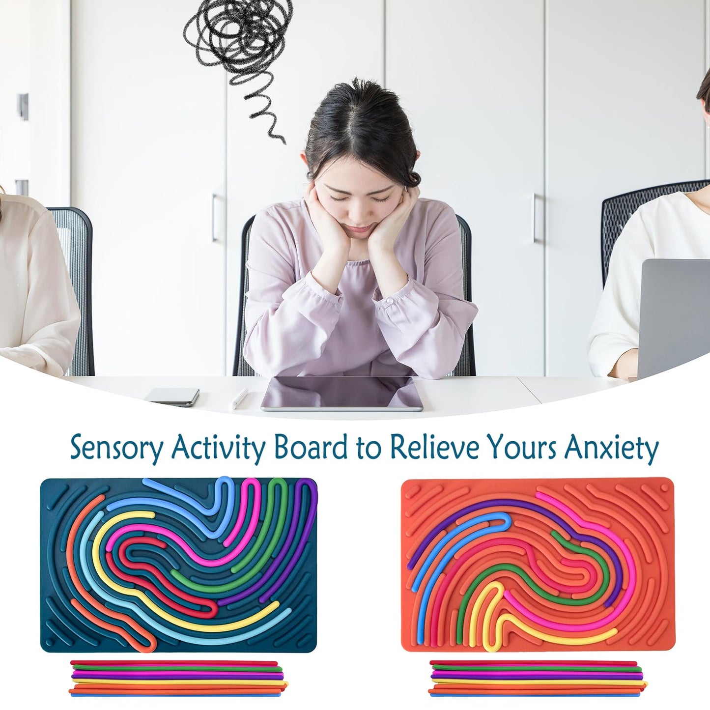 Xesakesi Sensory Activity Board – Stocking Stuffers Fidget Toy for Kids & Adults, Quiet & Screen-Free