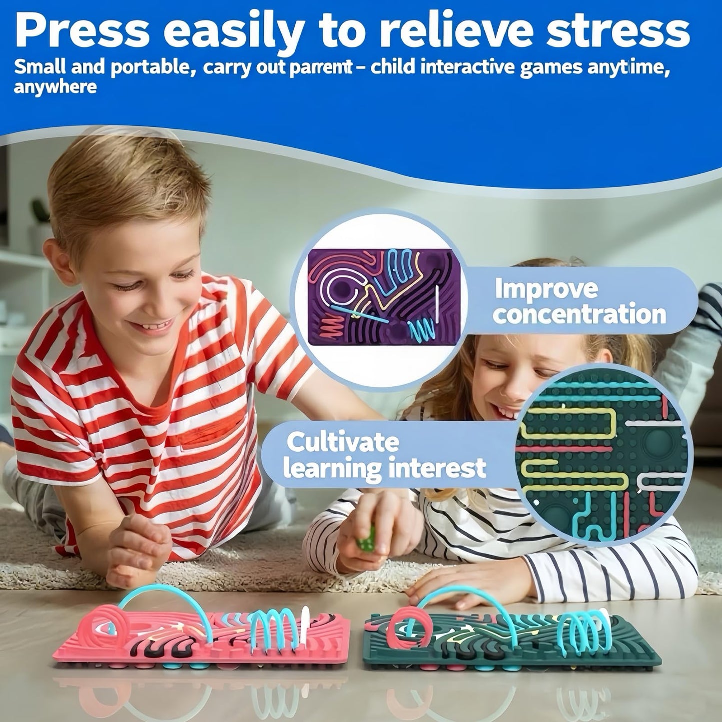 Xesakesi Sensory Activity Board – Stocking Stuffers Fidget Toy for Kids & Adults, Quiet & Screen-Free