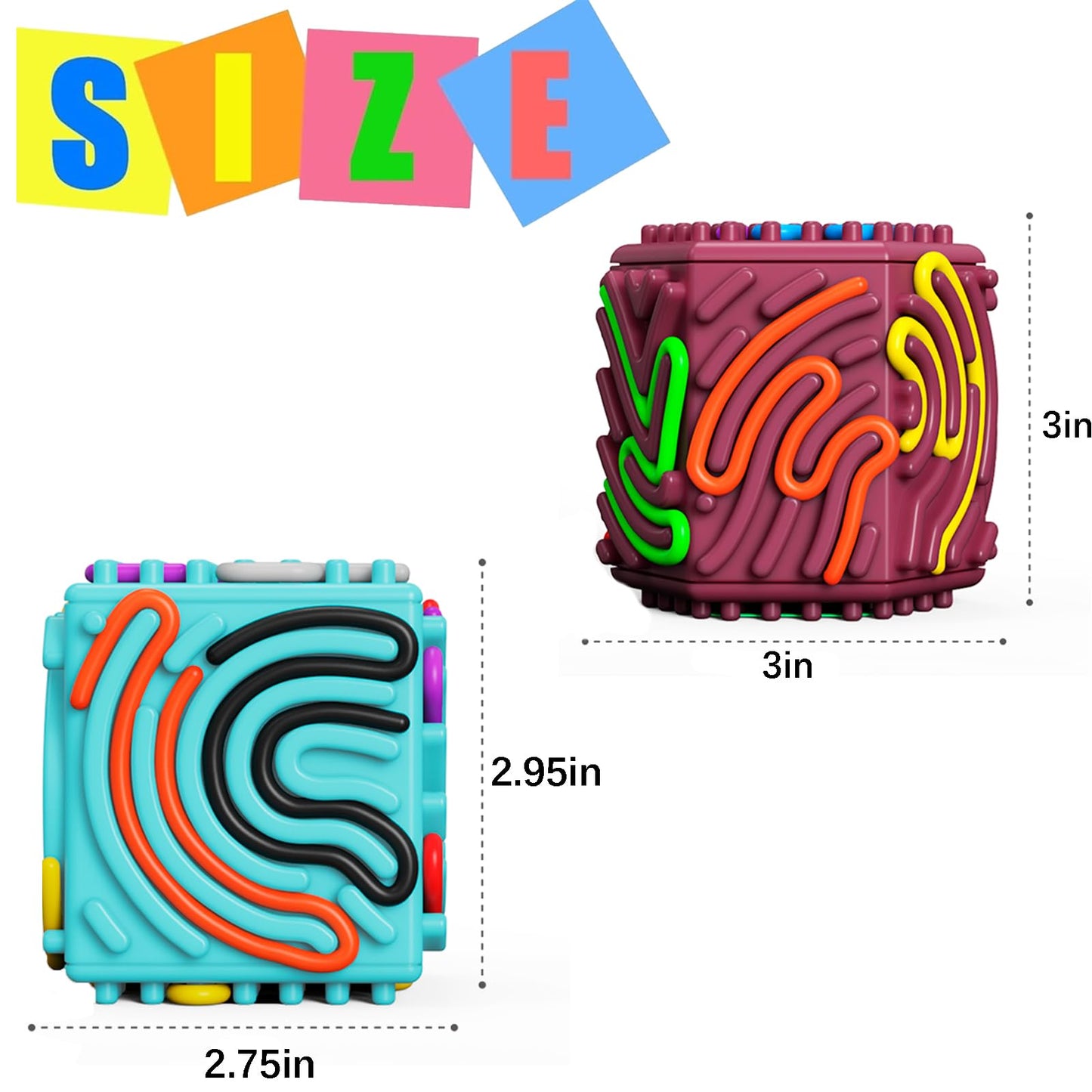 Xesakesi 3D Silicone Sensory Cube – Travel Calm & Anxiety Relief Toy