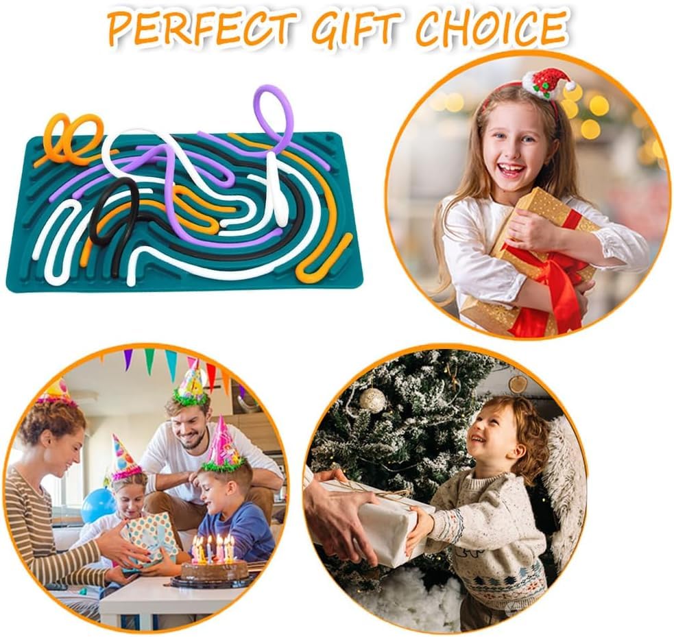 Xesakesi 2Packs Sensory Activity Board | Silicone Fidget Toys for Kids and Adults