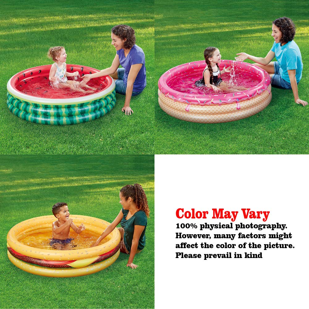 XFlated Watermelon 3-Ring Kiddie Pool — 45-Inch Inflatable Pool for Kids (Ages 3+)