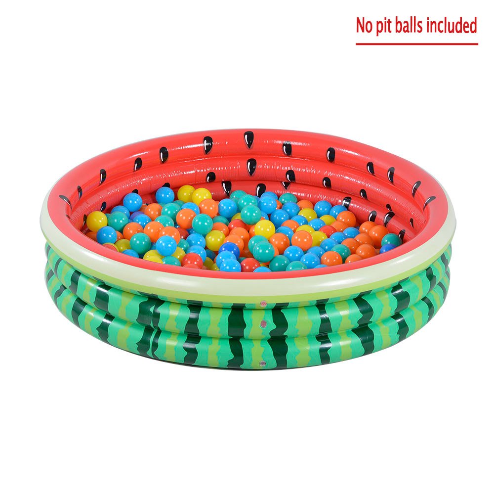 XFlated Watermelon 3-Ring Kiddie Pool — 45-Inch Inflatable Pool for Kids (Ages 3+)