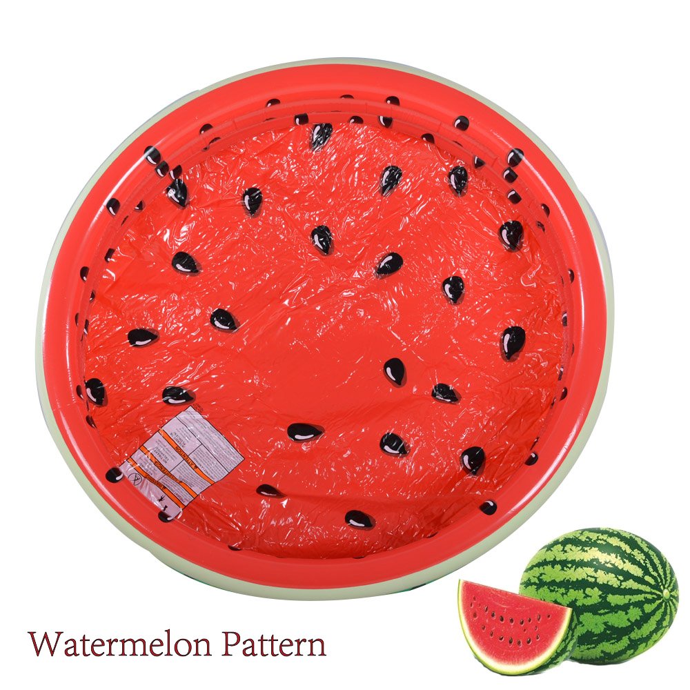 XFlated Watermelon 3-Ring Kiddie Pool — 45-Inch Inflatable Pool for Kids (Ages 3+)