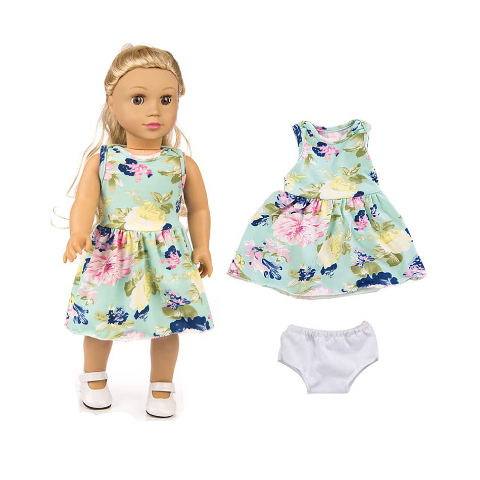 XFEYUE 7 Sets 18-Inch Doll Clothes Pack for American 18-Inch Dolls — Skirts, Shirts, Pants, Hair Bands