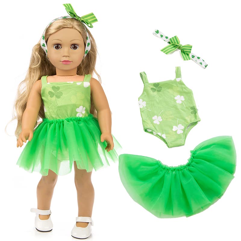 XFEYUE 7 Sets 18-Inch Doll Clothes Pack for American 18-Inch Dolls — Skirts, Shirts, Pants, Hair Bands