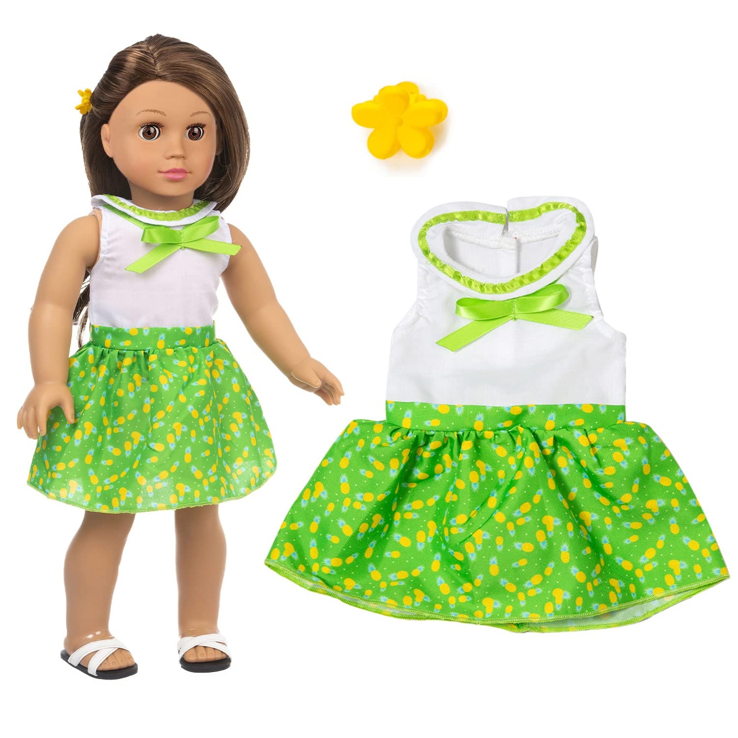 XFEYUE 18-Inch Doll Clothes Set — 5 Coordinated Looks + 2 Random Shoes