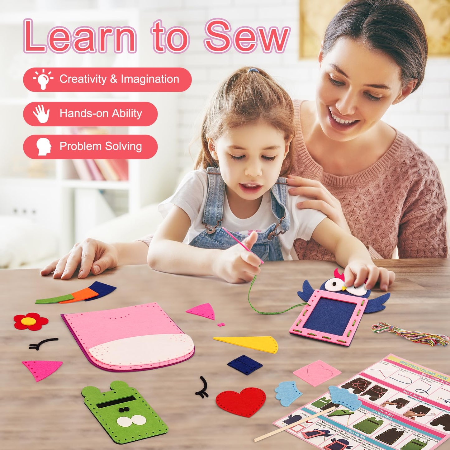 xFFFun My First Sewing Kit for Kids – 5 Easy Projects for Ages 4-8