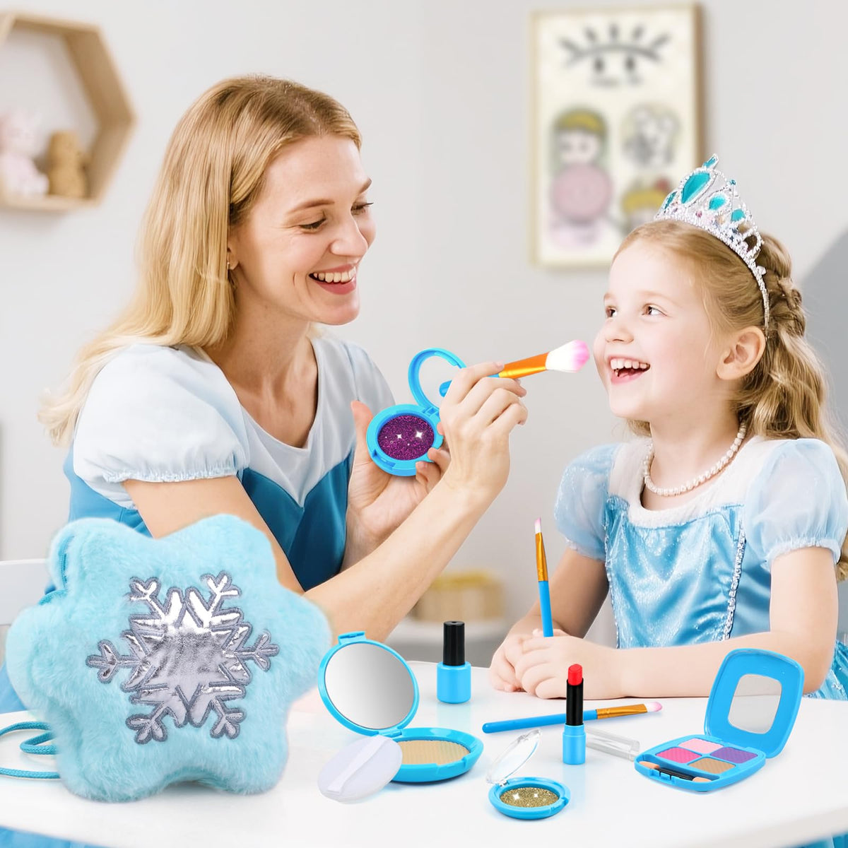 xFFFun Pretend Makeup Kit for Toddlers 3-5 — Safe, Non-Toxic Playset with Purse