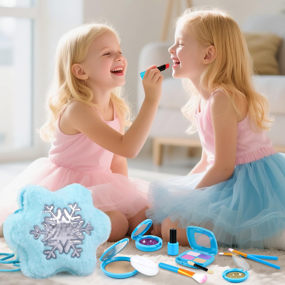 xFFFun Pretend Makeup Kit for Toddlers 3-5 — Safe, Non-Toxic Playset with Purse