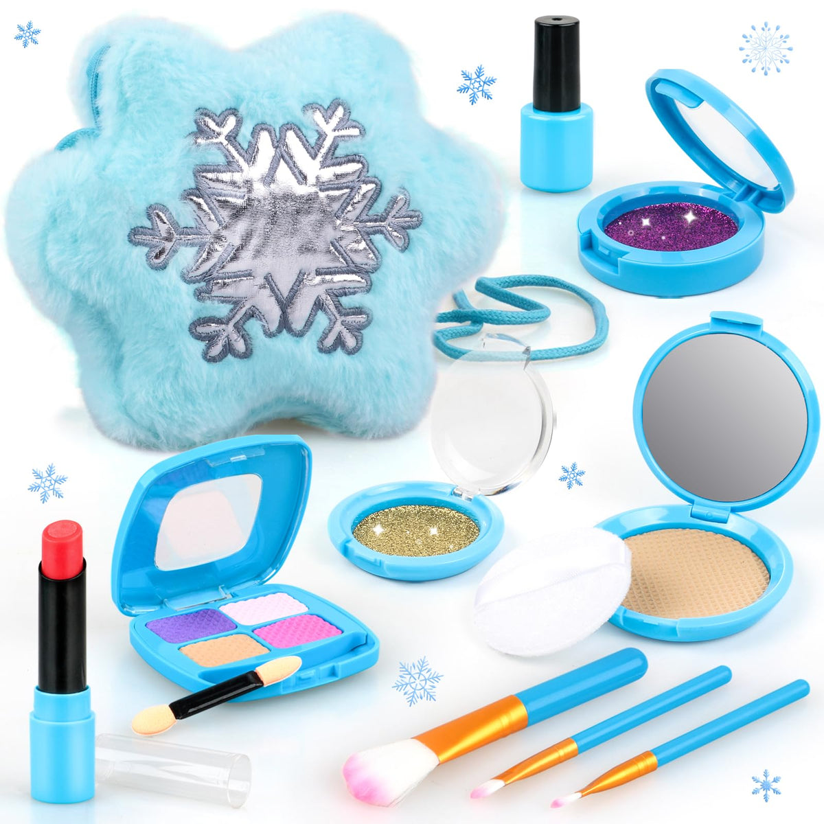 xFFFun Pretend Makeup Kit for Toddlers 3-5 — Safe, Non-Toxic Playset with Purse