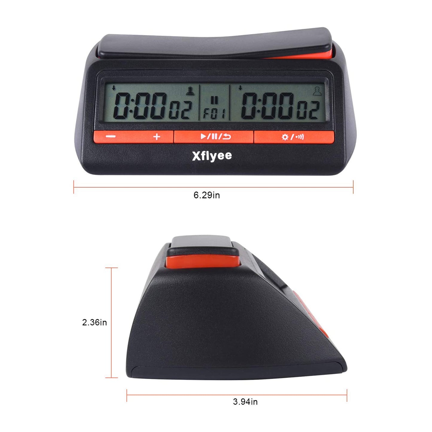 Xflyee Chess Clock (2023 New) - Digital Timer with Bonus & Delayed Countdown
