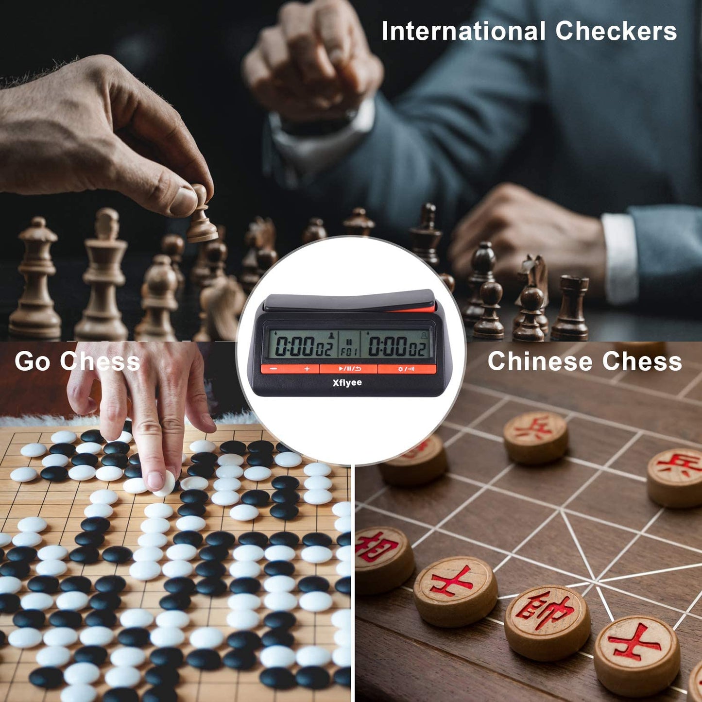 Xflyee Chess Clock (2023 New) - Digital Timer with Bonus & Delayed Countdown