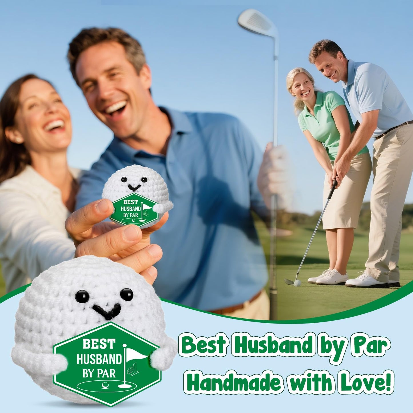 XgiftCreat Crochet Golf Ball Gift for Husband – Birthday, Anniversary & Father’s Day
