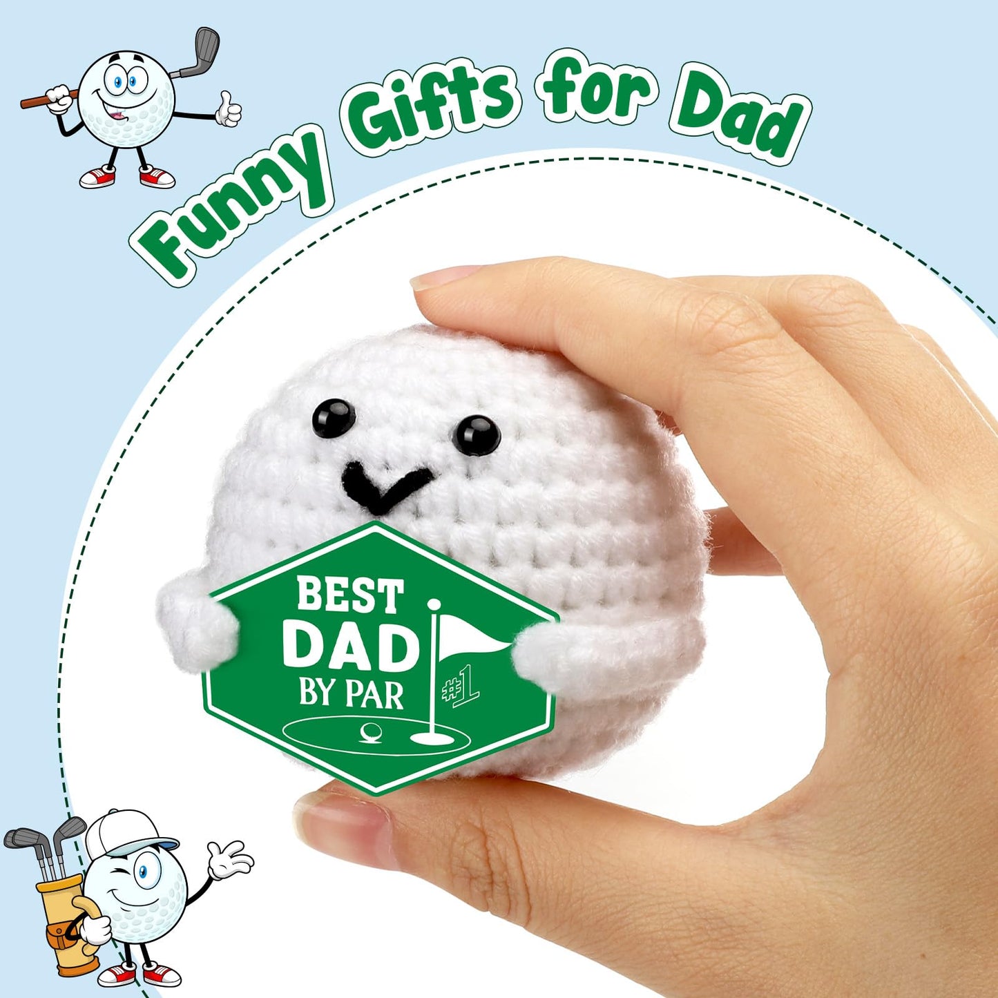 XgiftCreat Golf Gifts for Dad – Best Dad by Par Crochet Golf Ball
