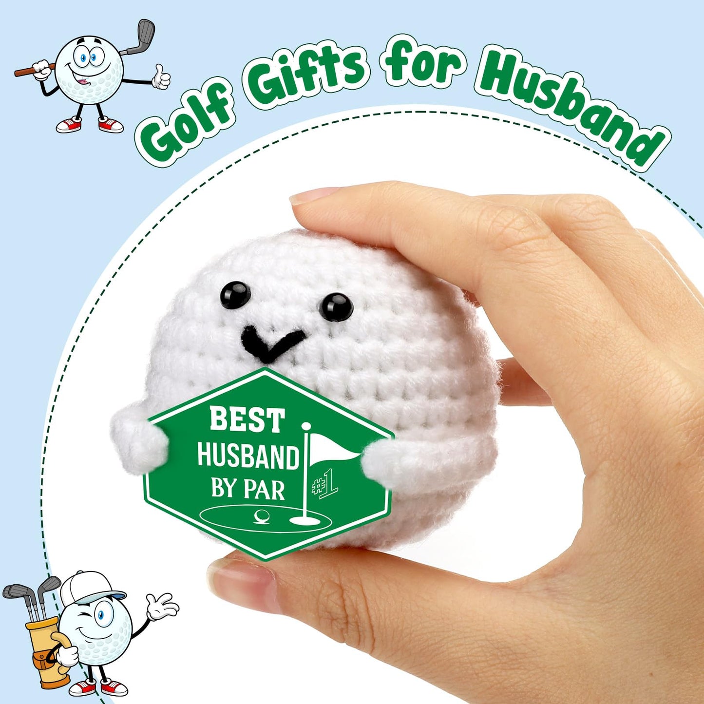 XgiftCreat Crochet Golf Ball Gift for Husband – Birthday, Anniversary & Father’s Day