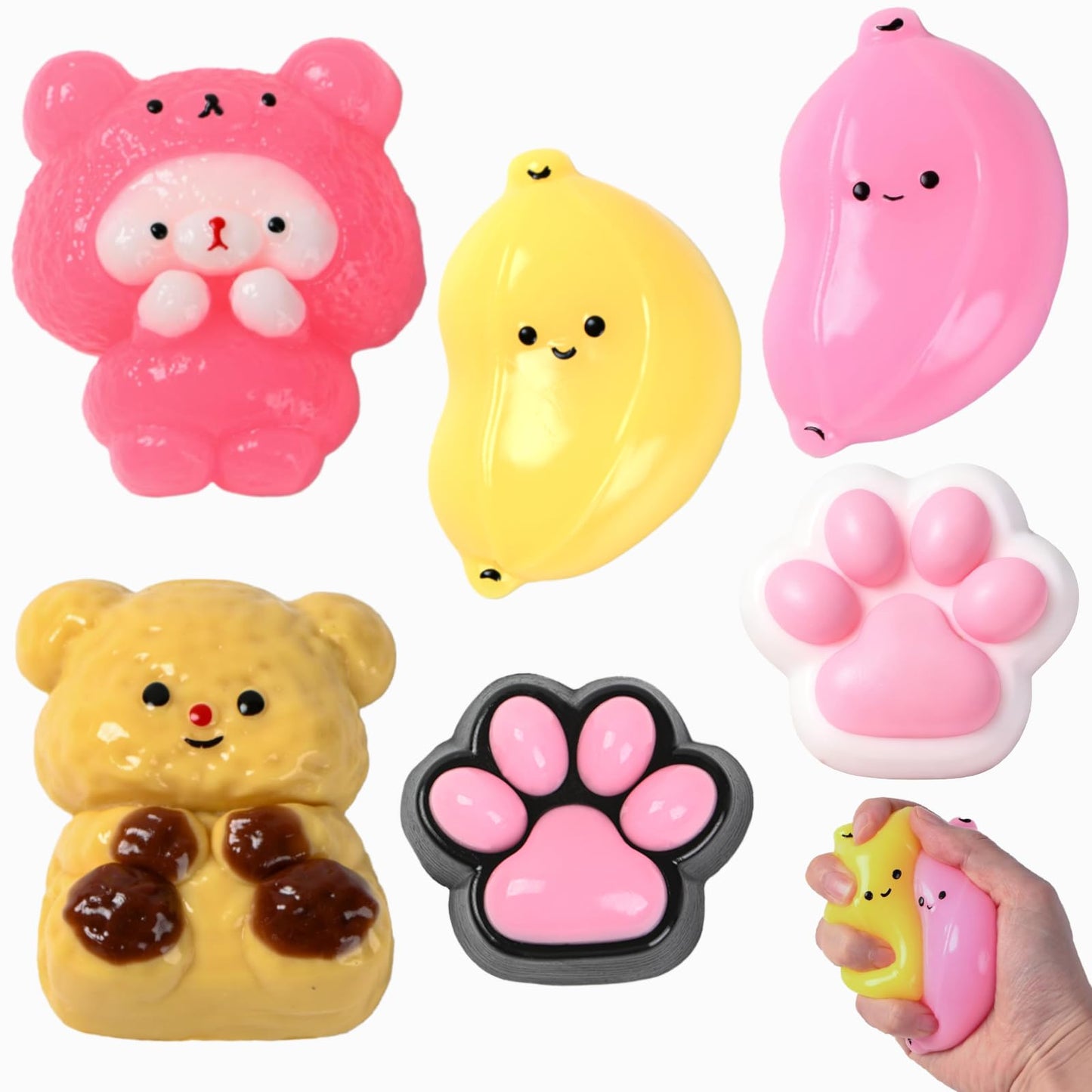 Xgmadiles Taba Squishy 6Pcs – Ultra-Soft Fidget Toys for Kids 4–12