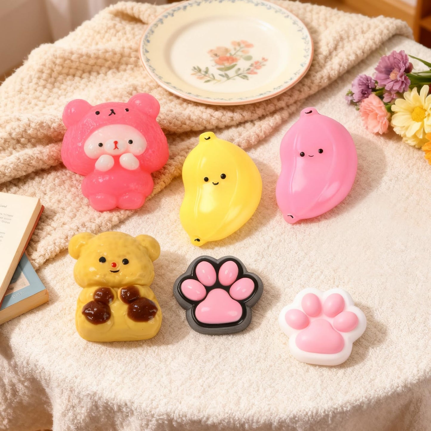Xgmadiles Taba Squishy 6Pcs – Ultra-Soft Fidget Toys for Kids 4–12
