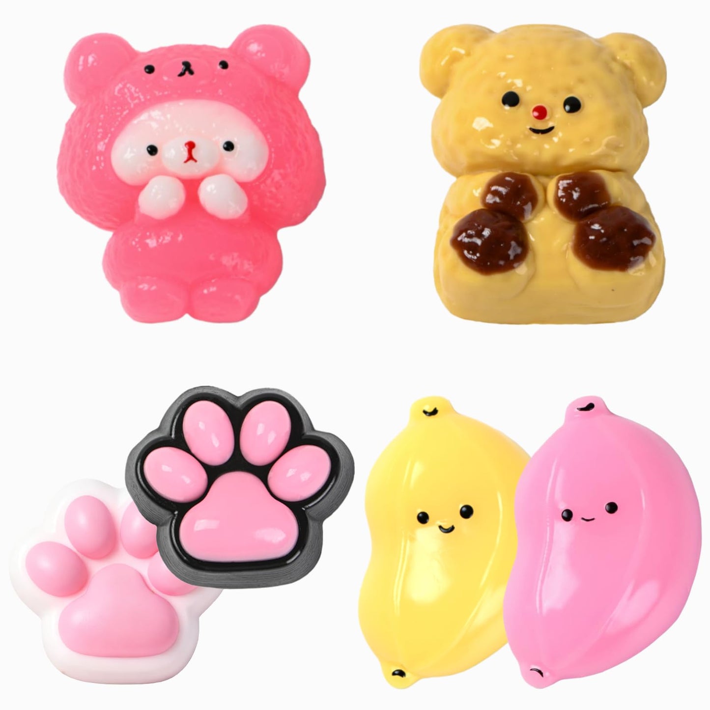Xgmadiles Taba Squishy 6Pcs – Ultra-Soft Fidget Toys for Kids 4–12