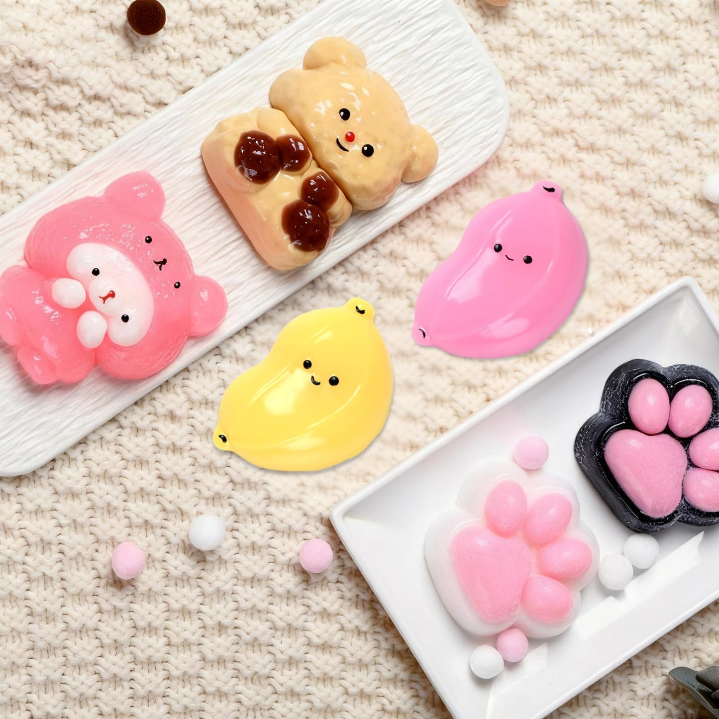 Xgmadiles Taba Squishy 6Pcs – Ultra-Soft Fidget Toys for Kids 4–12