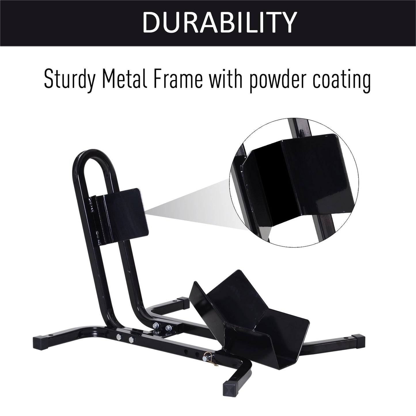 Premium Metal Motorcycle Wheel Chock Holder | HOMCOM | Pre-Drilled Holes | Adjustable | 17"-21" Tires | Rubber Caps