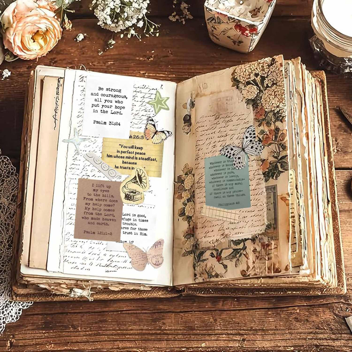 XGXHZYLC Bible Verse Stickers – 120 Pcs Typewriter Scripture Quotes for Journaling