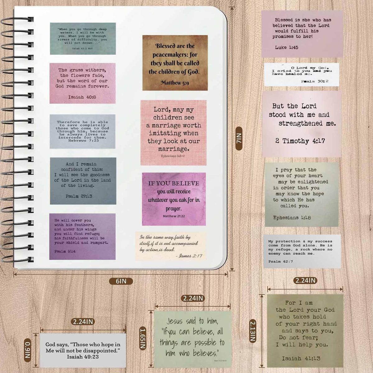 XGXHZYLC Bible Verse Stickers – 120 Pcs Typewriter Scripture Quotes for Journaling