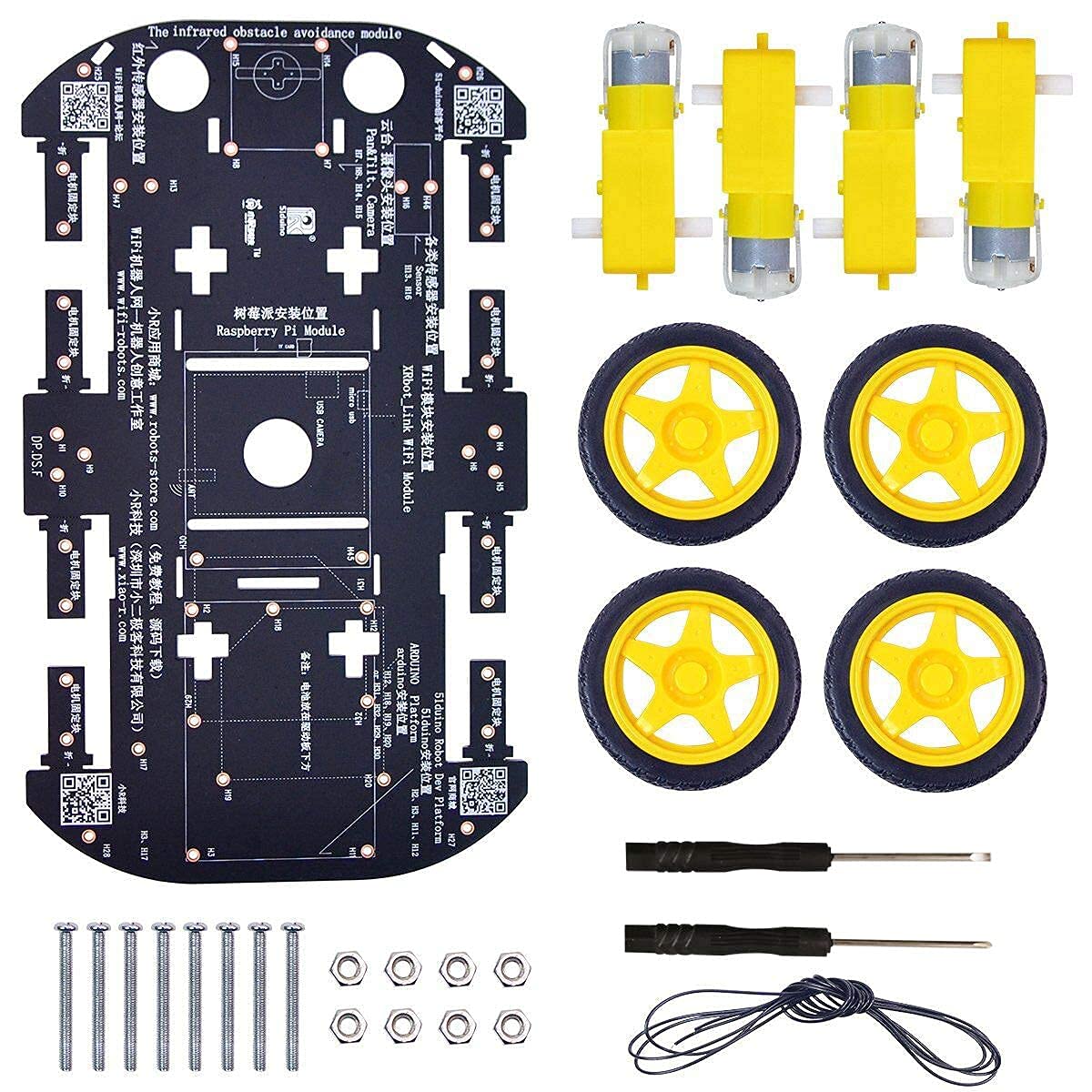 XiaoR Geek Robot Chassis 4WD – DIY Smart Car Kit for Arduino, Raspberry Pi & Jetson Nano