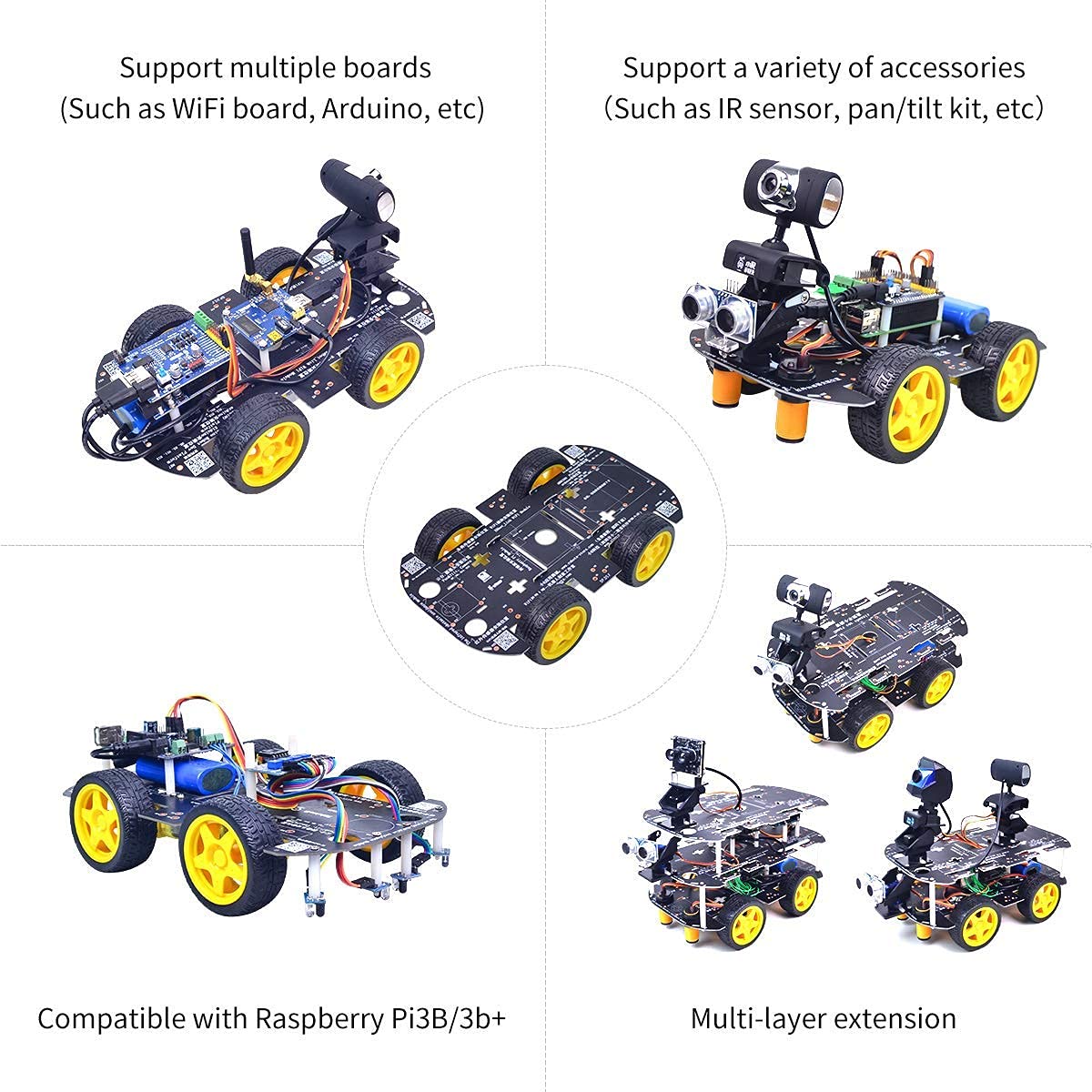 XiaoR Geek Robot Chassis 4WD – DIY Smart Car Kit for Arduino, Raspberry Pi & Jetson Nano