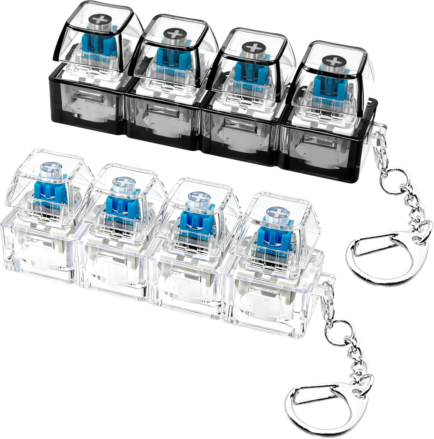 XiawaLangzhuo 2-pack Keyboard Fidget Toy — 4-in-1 Keychain for Stress Relief