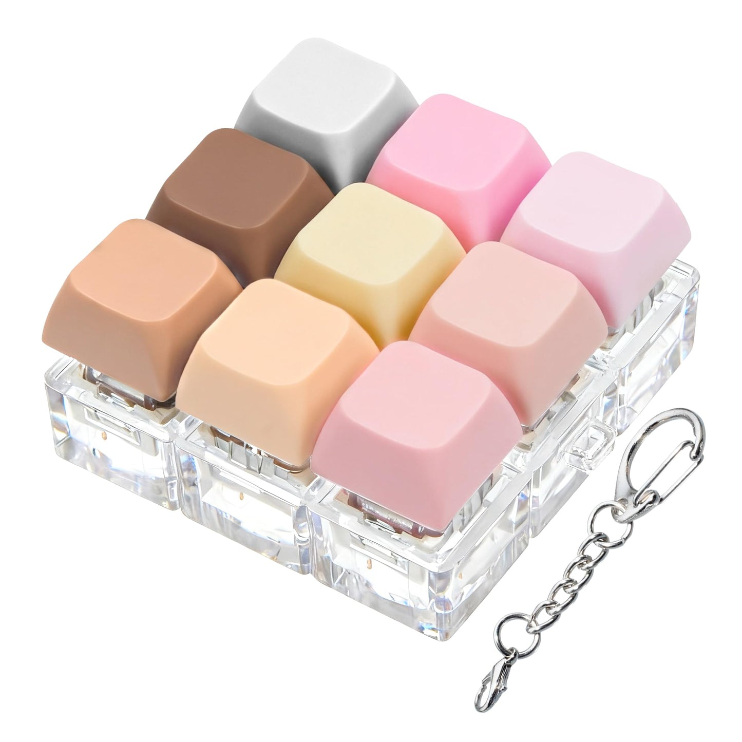 XiawaLangzhuo 9-in-1 Keyboard Fidget Toy & Keychain – Morandi Colors