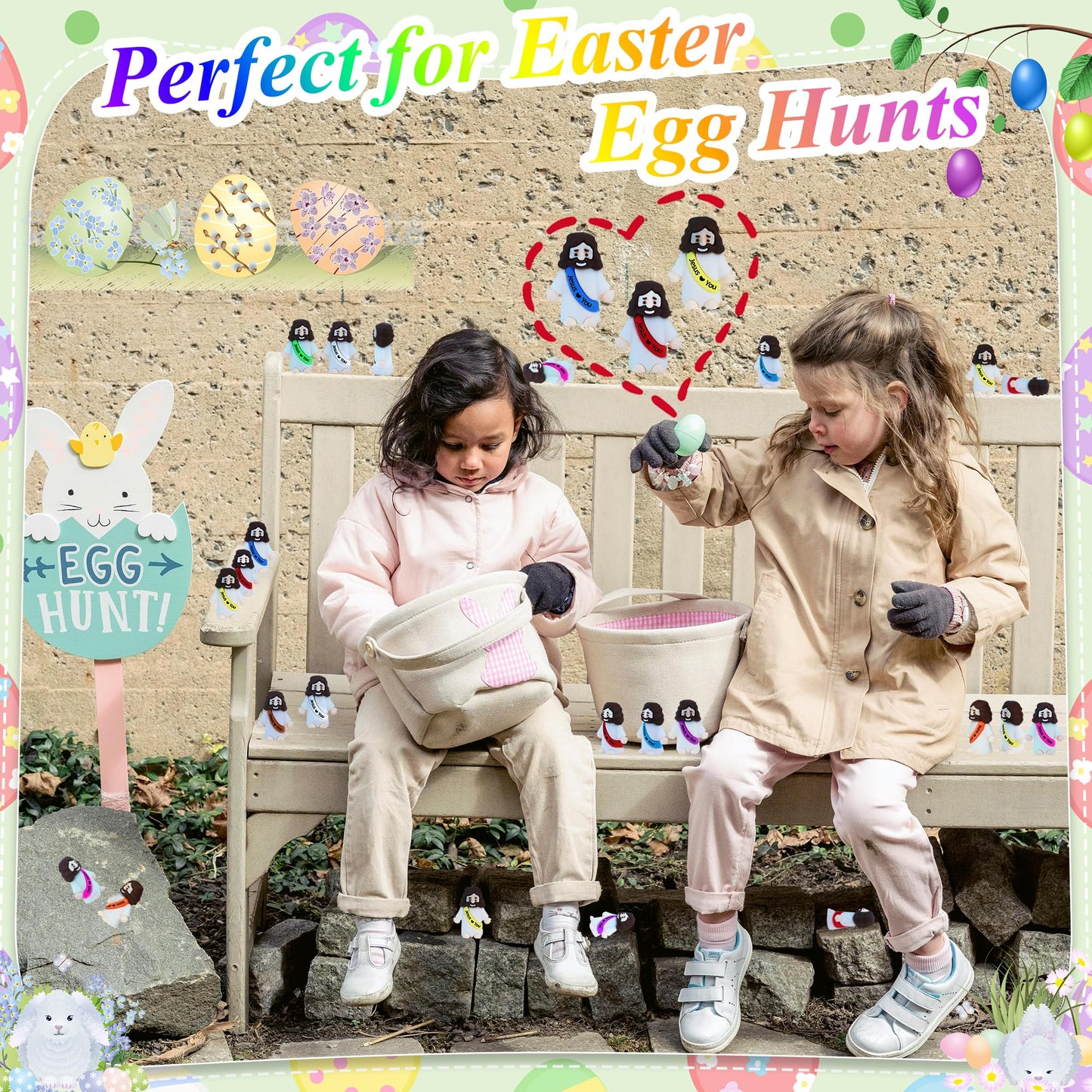 XiawaLangzhuo 50-Pack Little Jesus Figures – Pocket-Size Easter Miniatures for Gifts, Sunday School & Egg Stuffers