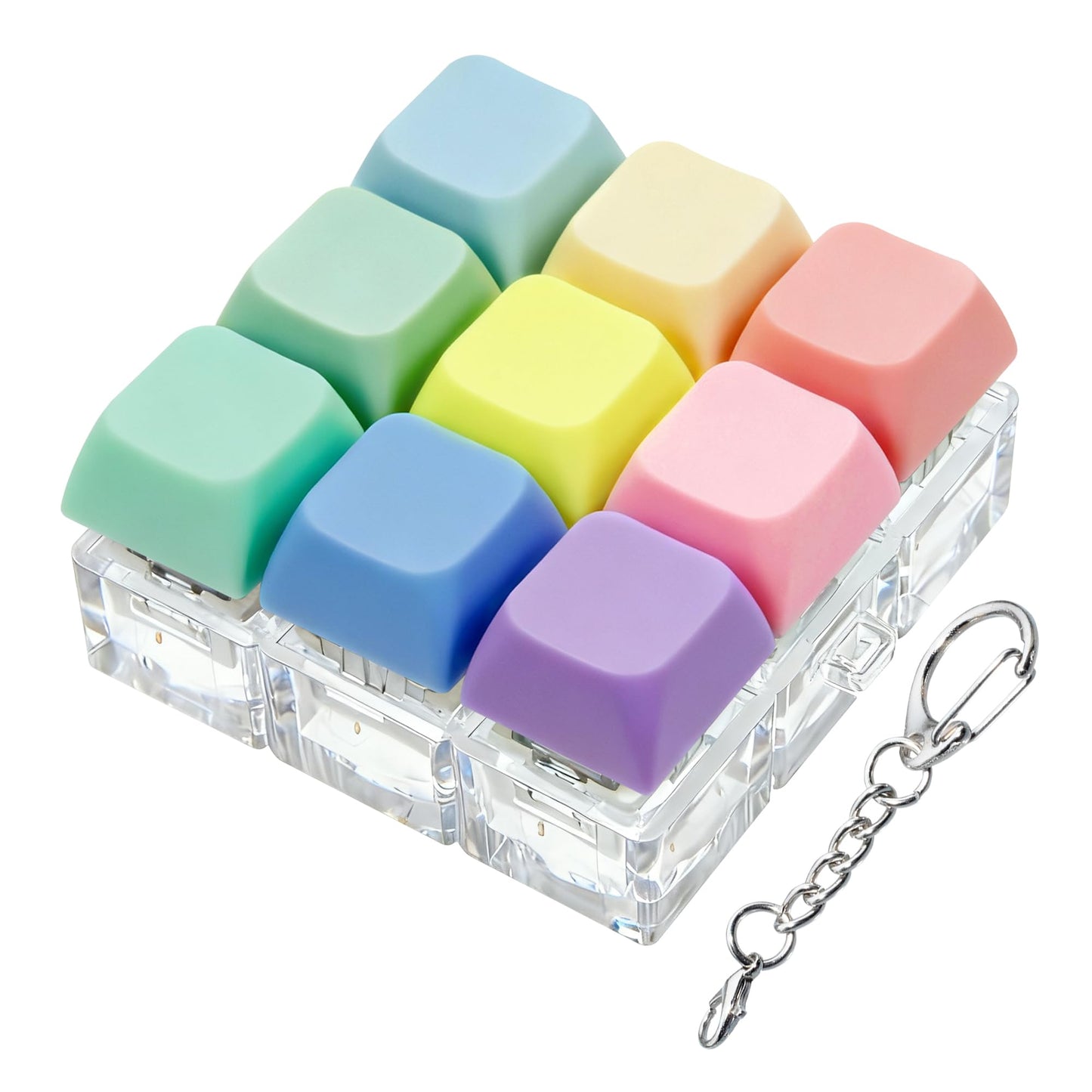 XiawaLangzhuo 9-in-1 Keyboard Fidget Toy — Colorful Stress Relief Keychain